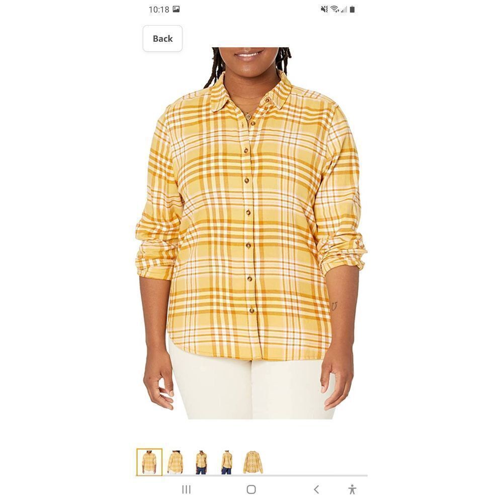 New XS Good Threads Brushed Flannel Cotton Long Sleeve Button Front Shirt NWT